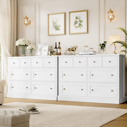 White Dresser with 8 Deep Drawers-0