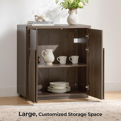 Walnut Sideboard Buffet Cabinet With Generous Storage-2
