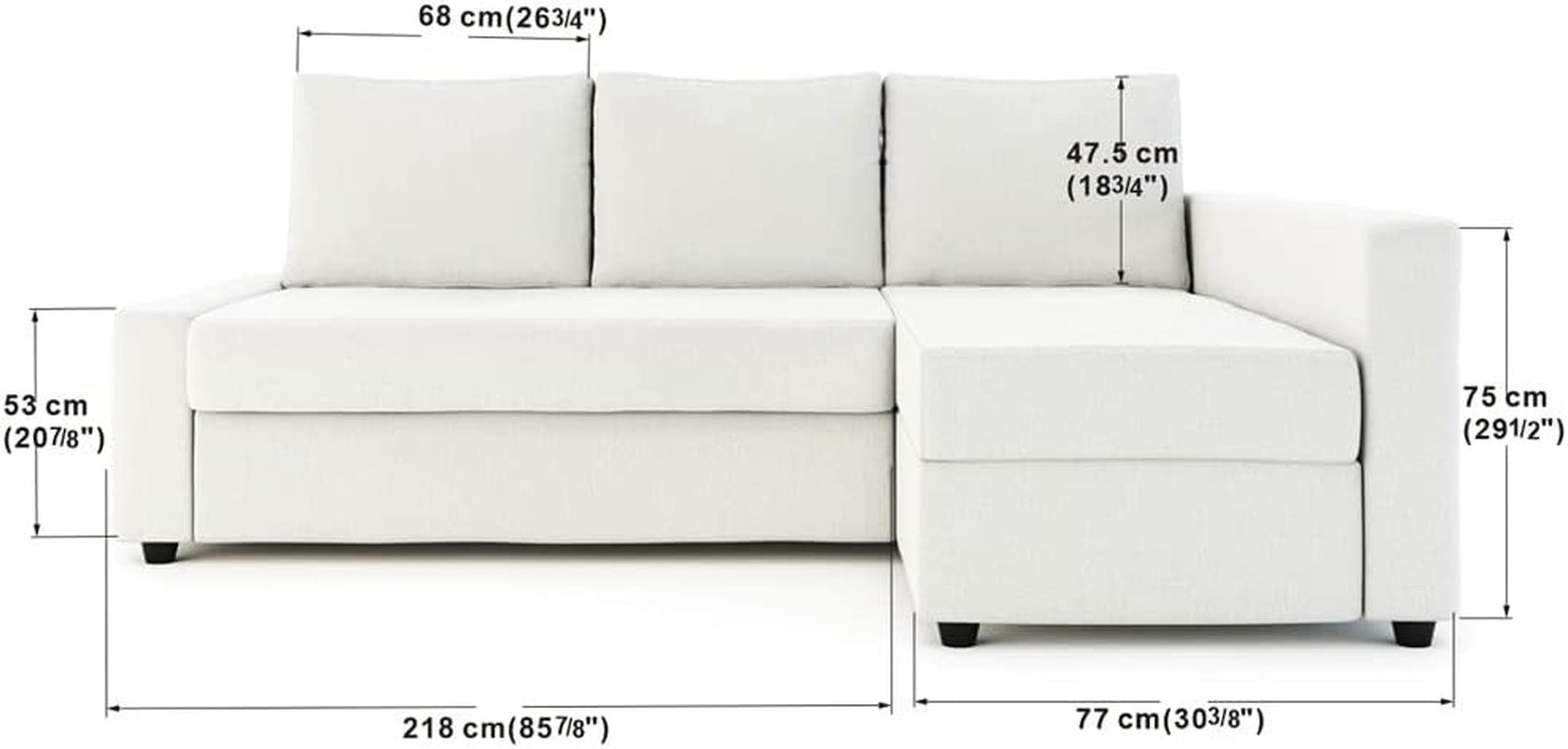 Snug Fit Friheten Slipcover for the IKEA Friheten with Chaise Corner Cover, Sofa Bed Cover, Sectional Slipcover Replacement (Light Khaki)-2