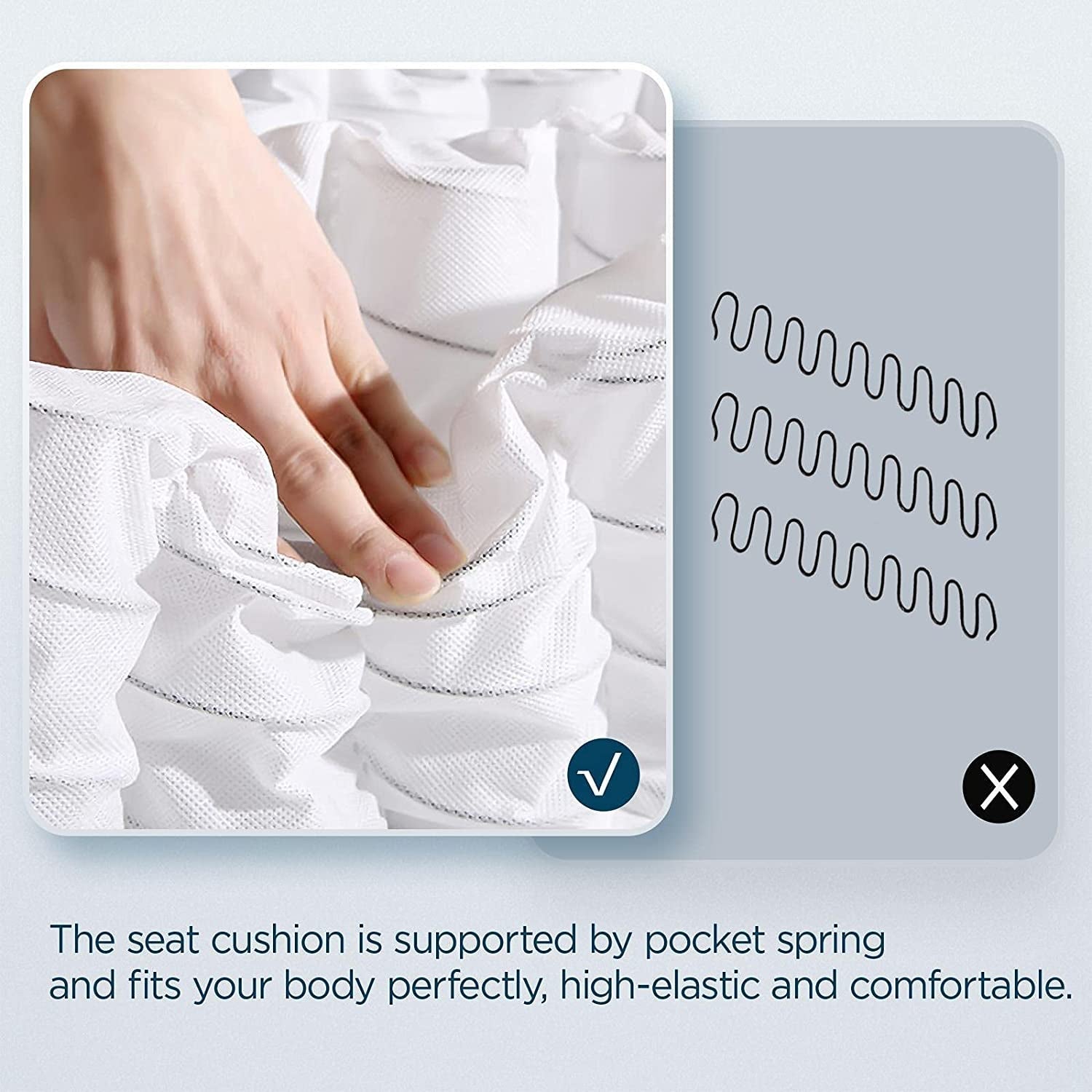 Fabric Pushback Recliner Chair, Blue-3