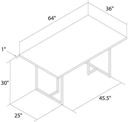 Cosmoliving Astor Dining Table, White Marble Top with Gold Legs-2