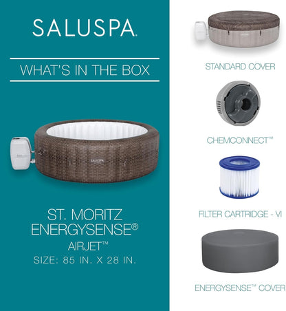 7 Person Round Inflatable Hot Tub 180 Jets-2