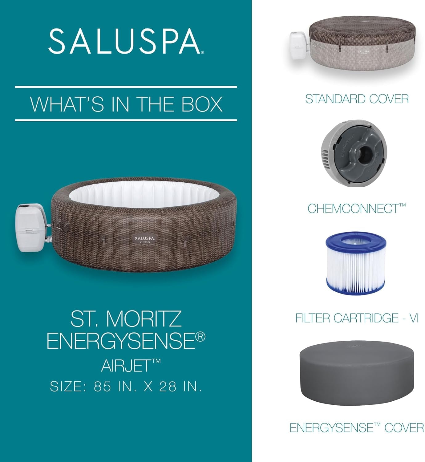 7 Person Round Inflatable Hot Tub 180 Jets-3