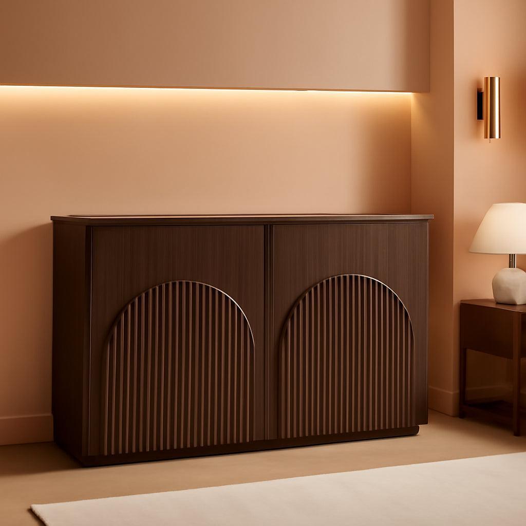 Walnut Sideboard Buffet Cabinet With Generous Storage-0