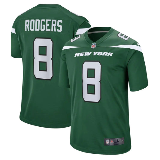 Aaron Rodgers New York Jets Nike NFL Kids Youth 8-20 Gotham Green On-Field Game Day Jersey (US Numeric 18 20 Regular Aaron Rodgers New York Jets Green)