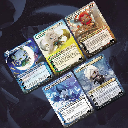 Collection of Pokemon trading cards in a fan pattern from Secret Lair: Drop - Li’l Walkers