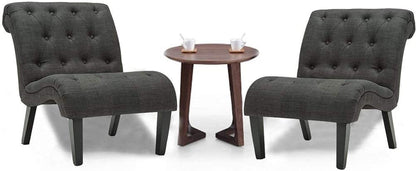 Set of 2 Button Tufted Slipper Chairs-1