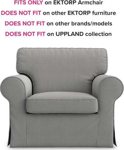 Ektorp Armchair 5 Color Cotton Cover for the IKEA Ektorp Chair Slipcover Replacement(Cotton-Grey)-1