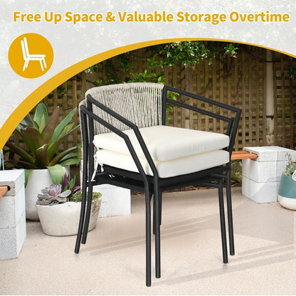 3 Pieces Patio Set Wicker Furniture Outdoor Table and Chairs Rattan Chair Conversation Sets with Cushions & Coffee Table for Porch Backyard Poolside Garden, Gray-1