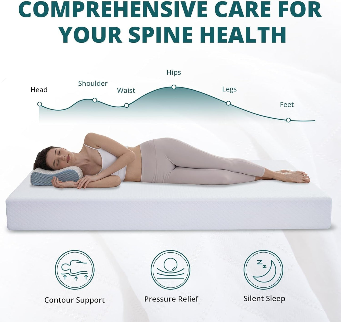 Green Tea Memory Foam Queen Mattress for Comfort-3