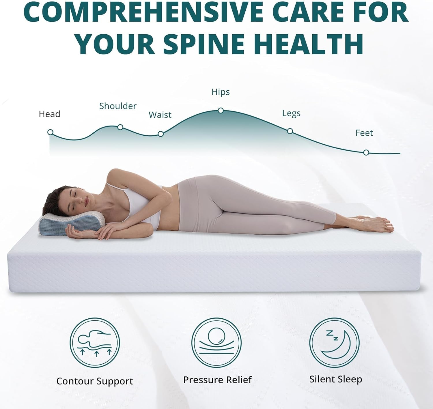 Green Tea Memory Foam Queen Mattress for Comfort-3