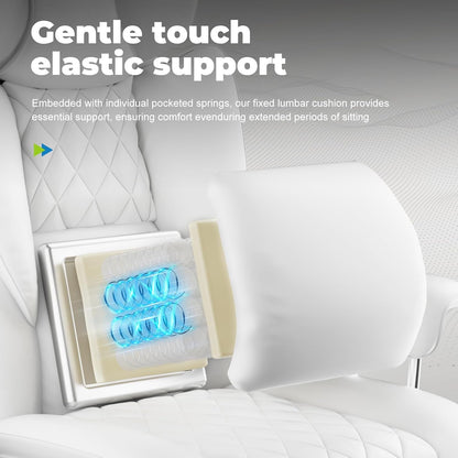 Big and Tall Gaming Chair with Pocket Spring Lumbar Support, Ergonomic Office Chair with Footrest, Executive Desk Chair with Outward Fixed Soft Armrests, Computer Chair with High Back, White-3