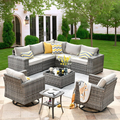 Modern Modular Outdoor Wicker Sectional Sofa Set-0