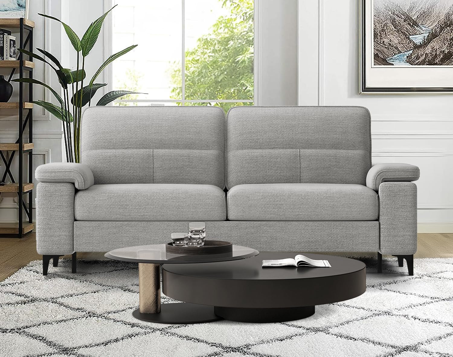 Light Gray Loveseat with Removable Cover rana-1