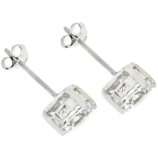 7mm Round Cut Stud Earrings - Earrings