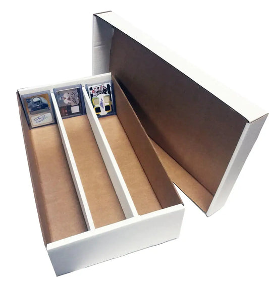 Cardboard storage box holds baseball football basketball hockey Nascar sports trading cards