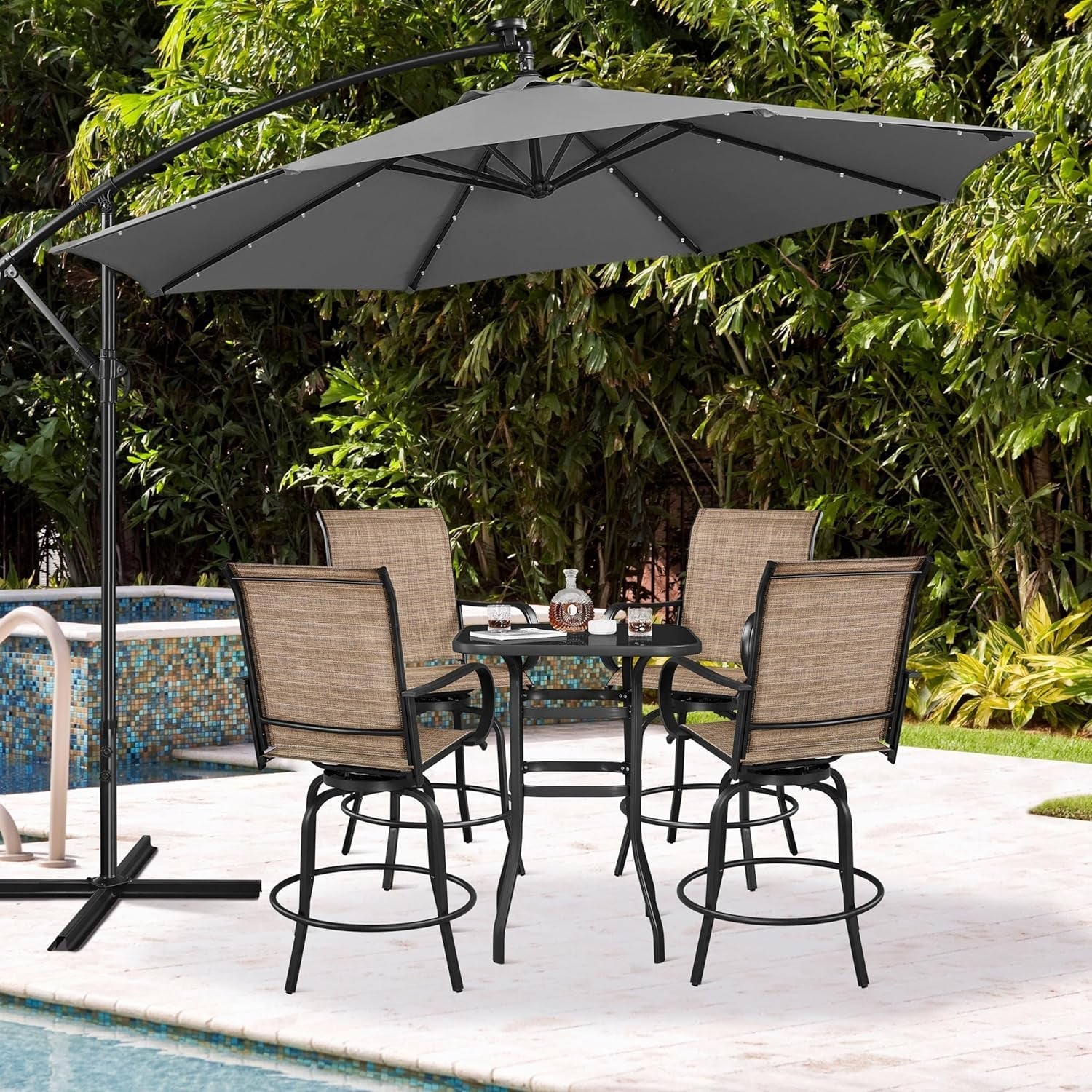 Outdoor Swivel Barstools Set of Four for Comfort-1