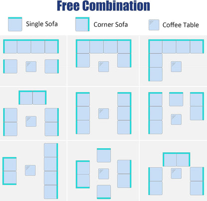 Seven Piece Outdoor Rattan Furniture Set with Cushions-4