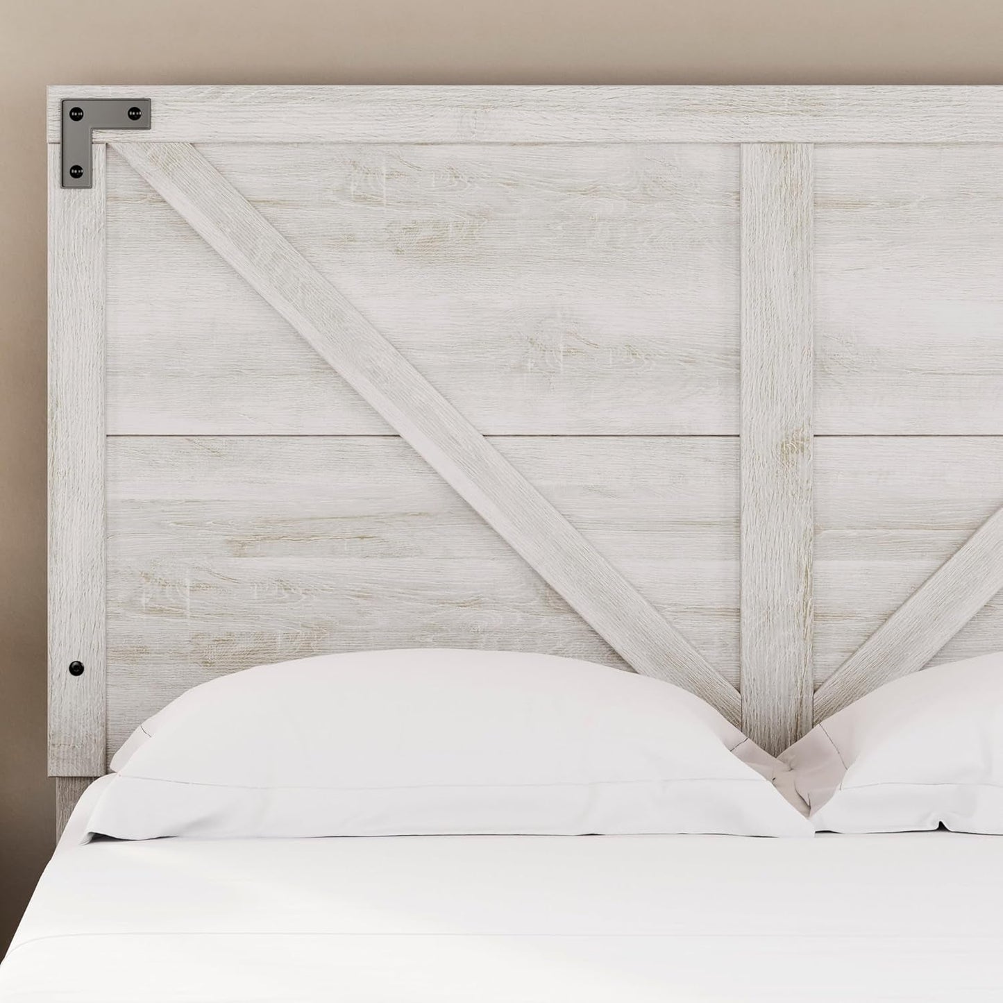 Modern Farmhouse Queen Headboard with Crossbuck Styling-2