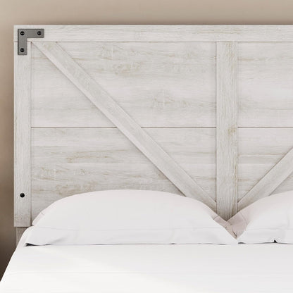 Modern Farmhouse Queen Headboard with Crossbuck Styling-2