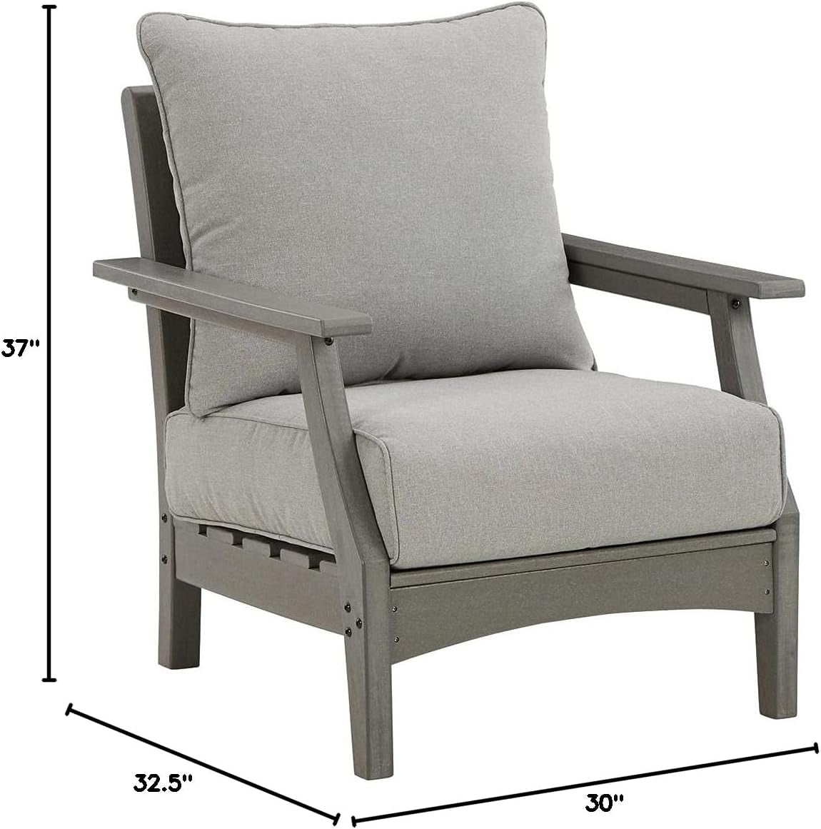 Cushioned Outdoor Lounge Chairs Set of Two Gray-2