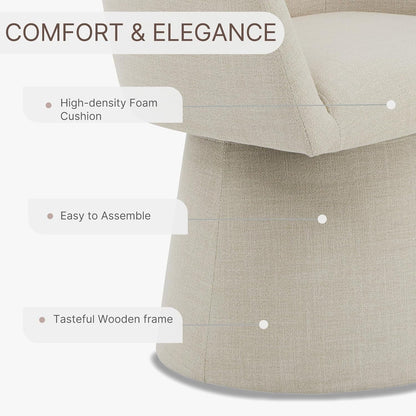 Swivel Dining Chairs Modern Accent Armchair Side Deskchair for Diningroom Vanity Bedroom Livingroom Reading Room,Linen,4 PCS-4