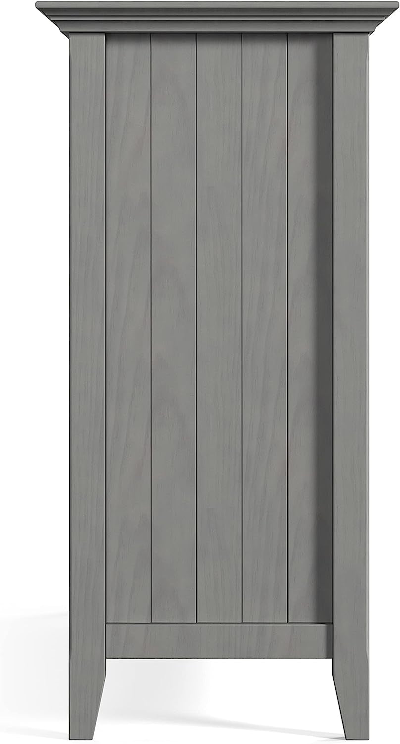 Fog Grey Solid Wood Transitional Sideboard Buffet and Wine Rack-3