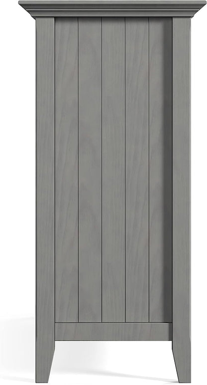 Fog Grey Solid Wood Transitional Sideboard Buffet and Wine Rack-3