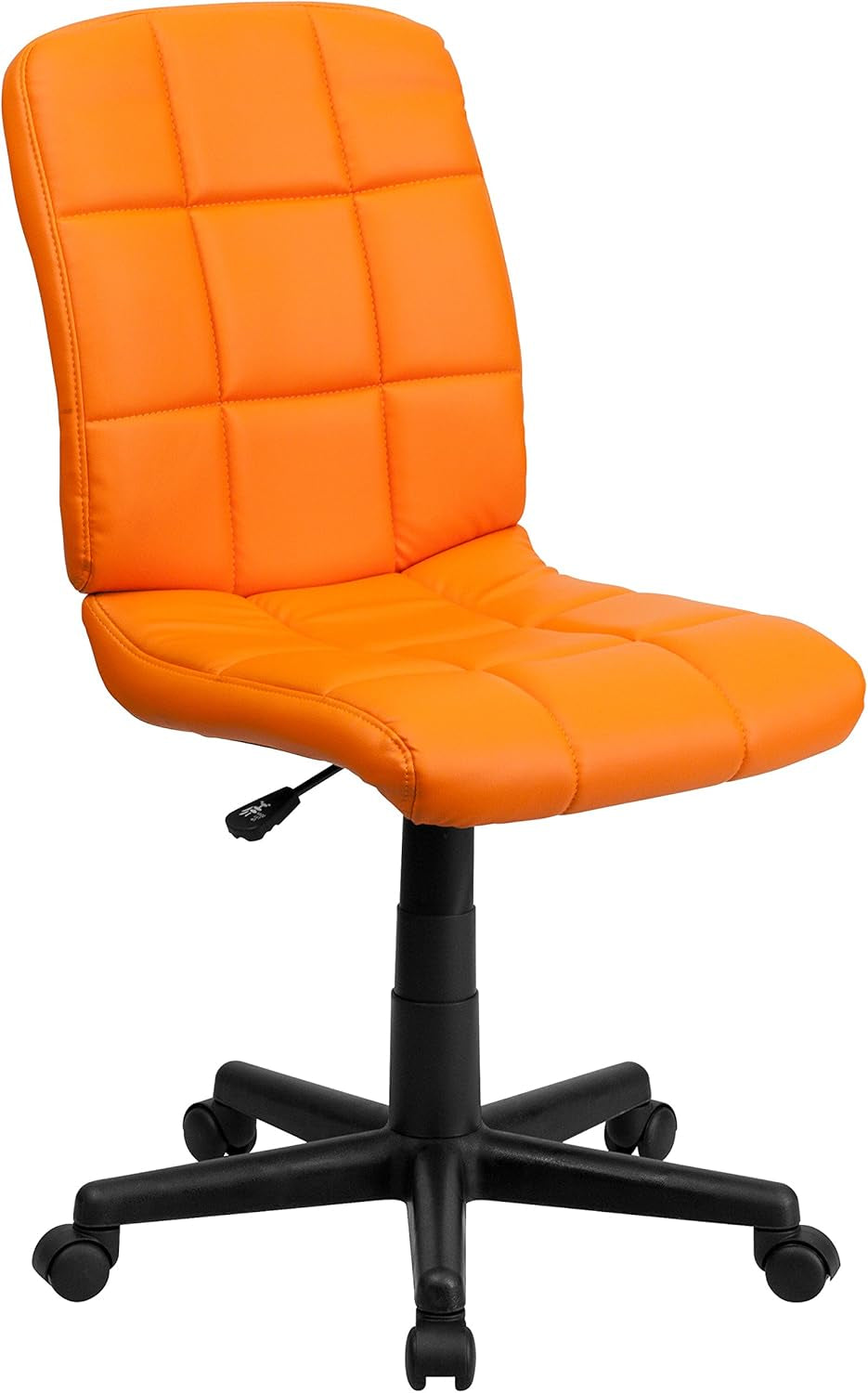 Clayton Mid-Back Orange Quilted Vinyl Swivel Task Office Chair-0