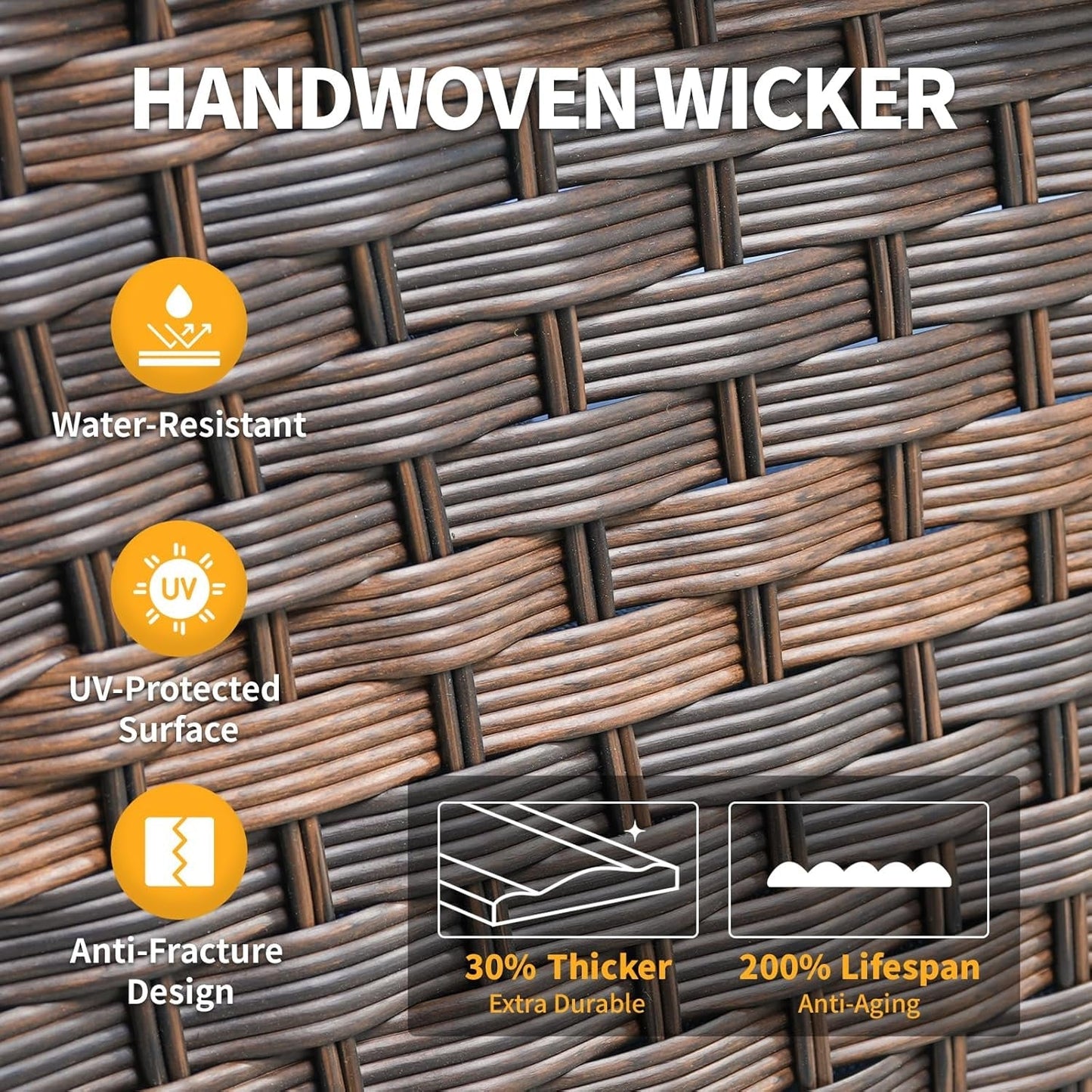 All-Weather Wicker Outdoor Patio Furniture Set With Swivel Rockers-2