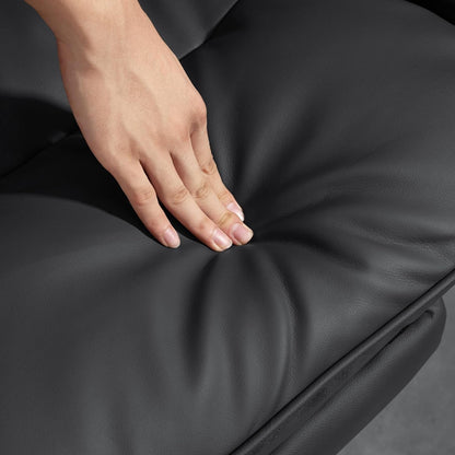 Executive Office Chair, PU Leather Ergonomic Office Desk Chair with Footrest, Reclining and Swivel Chair, Black-1