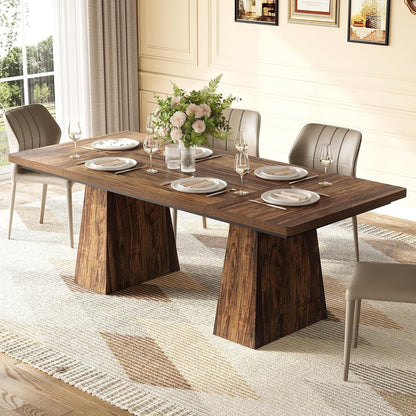 Brown Six Seater Rectangular Dining Table Executive-4