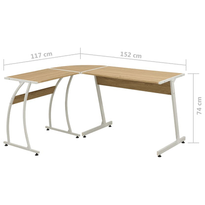 vidaXL Corner Desk L-Shaped Computer Desk Home Office Workstation Writing Desk-3