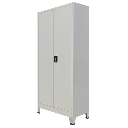 vidaXL Office Cabinet File Cabinet Filing Cabinet with 2 Doors Steel Gray-0