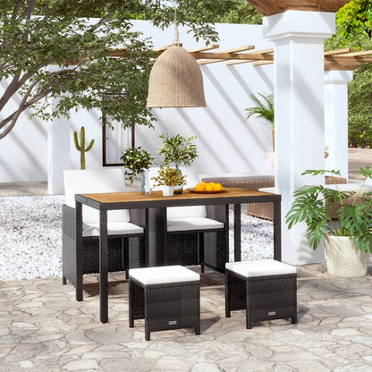vidaXL Patio Furniture Set Outdoor Table and Chair Set 9 Piece Poly Rattan-5