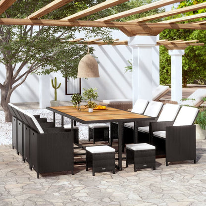vidaXL Patio Furniture Set Outdoor Table and Chair Set 9 Piece Poly Rattan-8