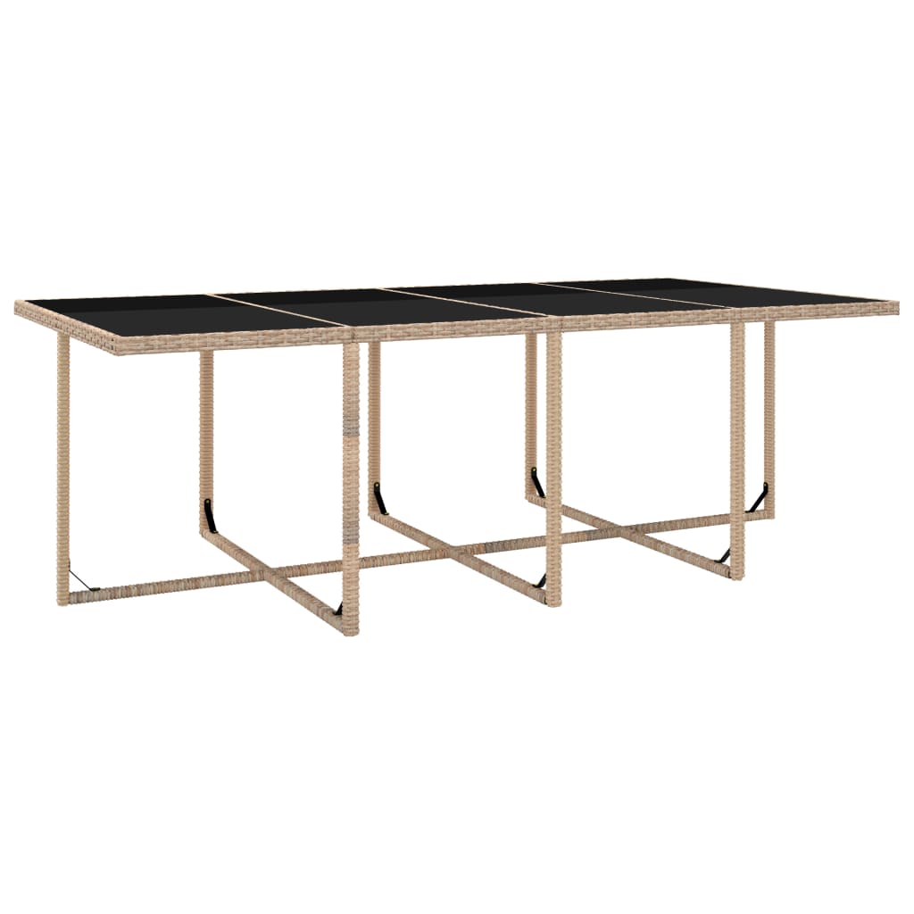 vidaXL 13 Piece Patio Dining Set with Cushions Poly Rattan Beige-3