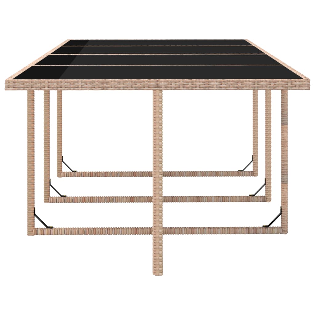 vidaXL 13 Piece Patio Dining Set with Cushions Poly Rattan Beige-4