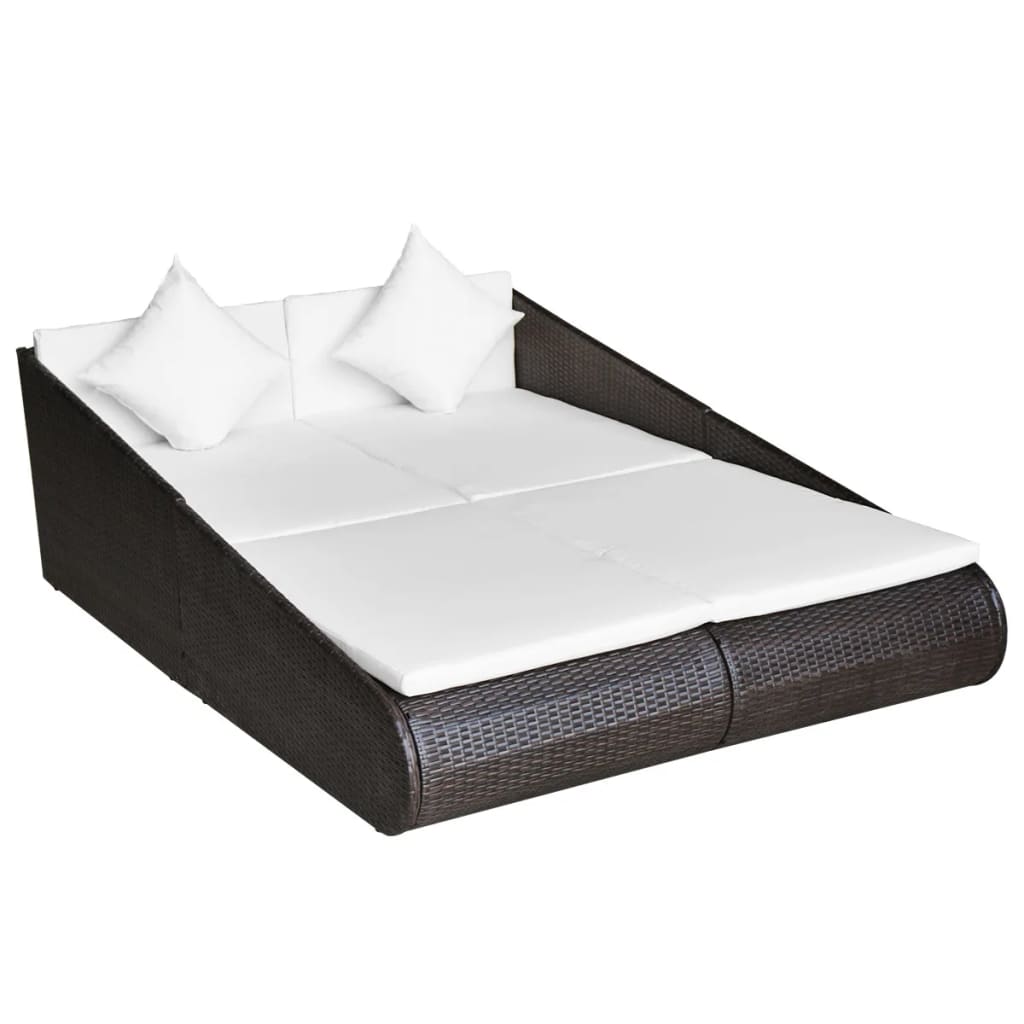 vidaXL Patio Bed Outdoor Rattan Daybed Sunbed Wicker Furniture Poly Rattan-1