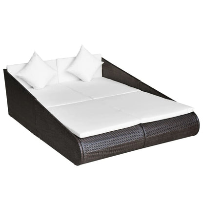 vidaXL Patio Bed Outdoor Rattan Daybed Sunbed Wicker Furniture Poly Rattan-1