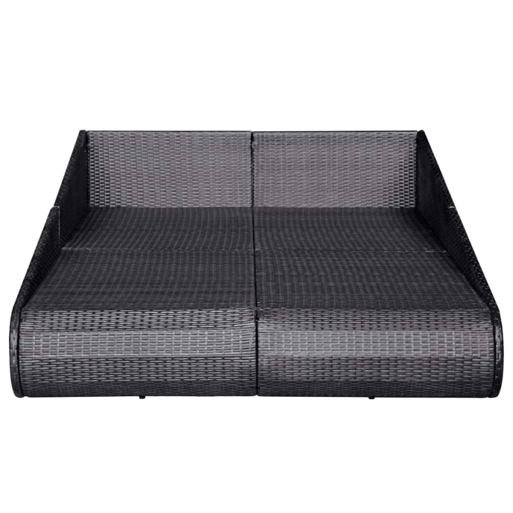 vidaXL Patio Bed Outdoor Rattan Daybed Sunbed Wicker Furniture Poly Rattan-2
