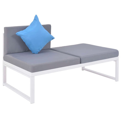vidaXL 5 Piece Patio Lounge Set with Cushions Aluminum and WPC-4