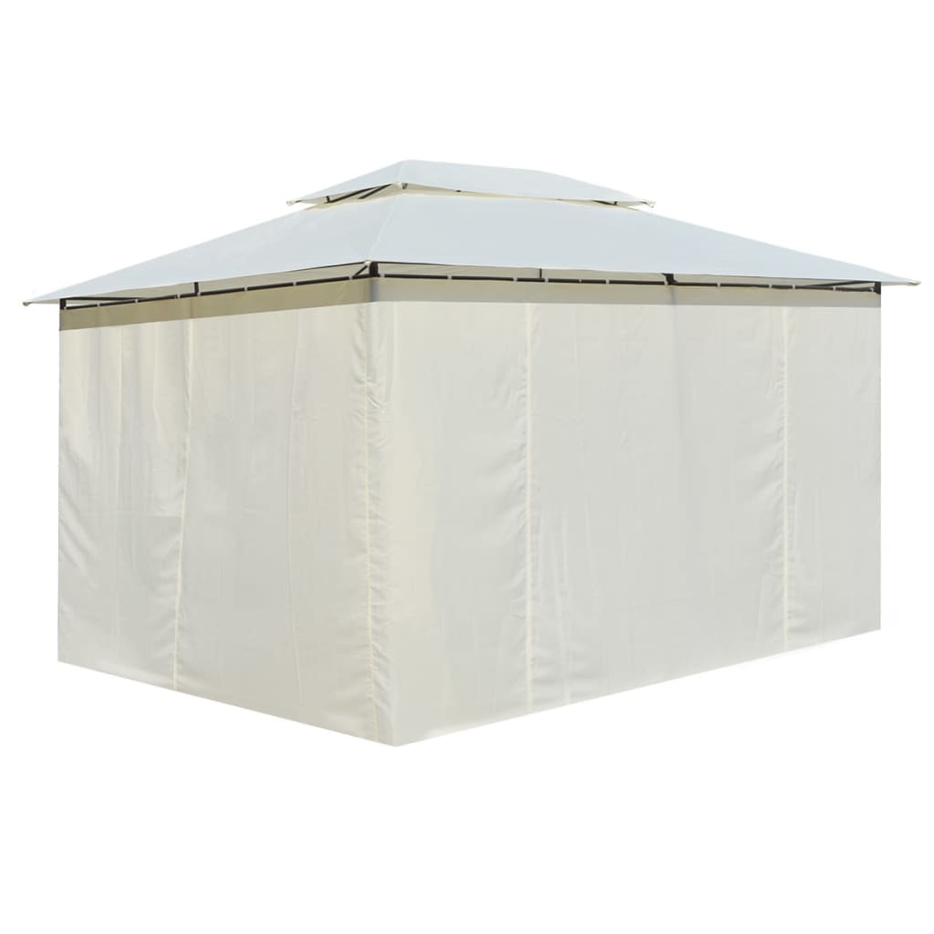 vidaXL Garden Marquee with Curtains 157.5"x118.1" White-1