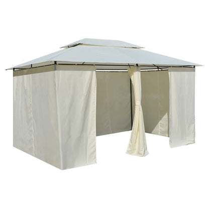 vidaXL Garden Marquee with Curtains 157.5"x118.1" White-2