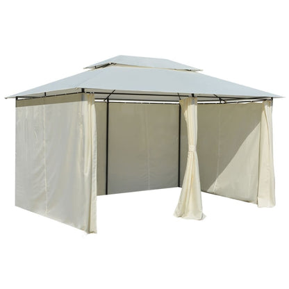 vidaXL Garden Marquee with Curtains 157.5"x118.1" White-3