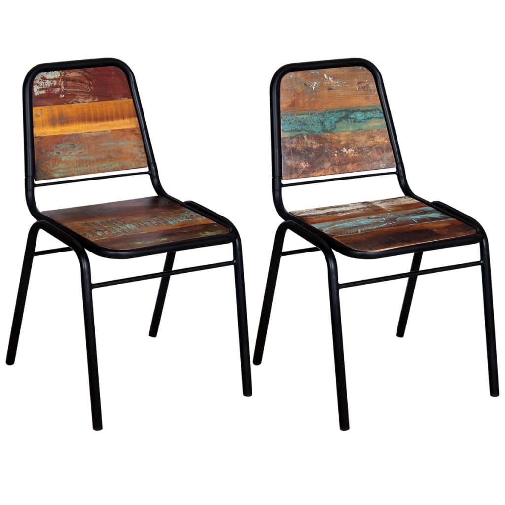 vidaXL Dining Chairs 2 pcs Solid Reclaimed Wood-3