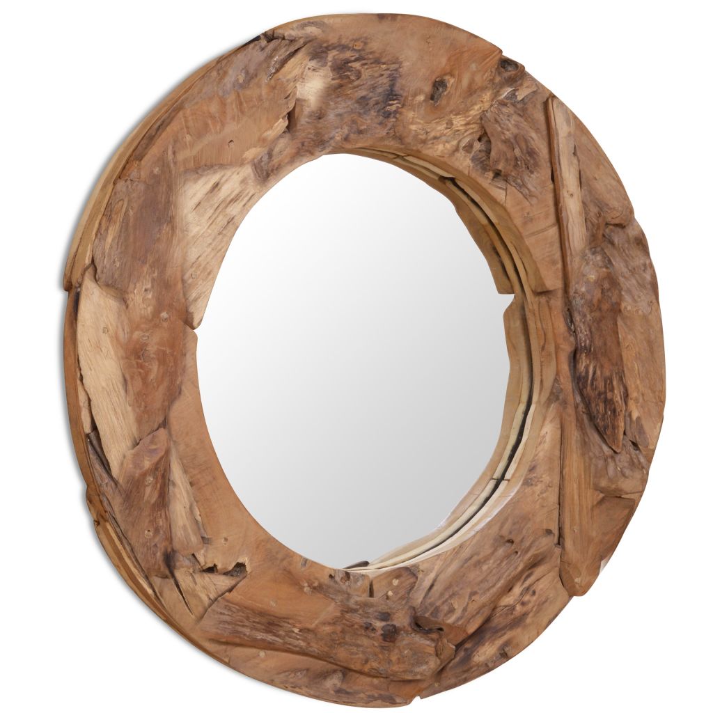 vidaXL Decorative Mirror Wall Mirror Vanity Framed Mirror Solid Teak Wood-1