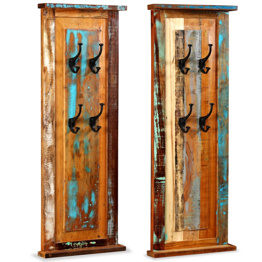 vidaXL Coat Racks 2 pcs Solid Reclaimed Wood 15"x39.4"-2