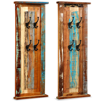 vidaXL Coat Racks 2 pcs Solid Reclaimed Wood 15"x39.4"-3