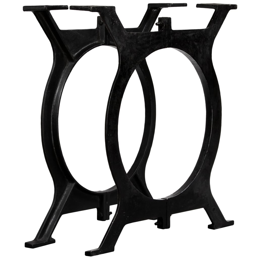 vidaXL Dining Table Legs 2 pcs O-Frame Cast Iron-0